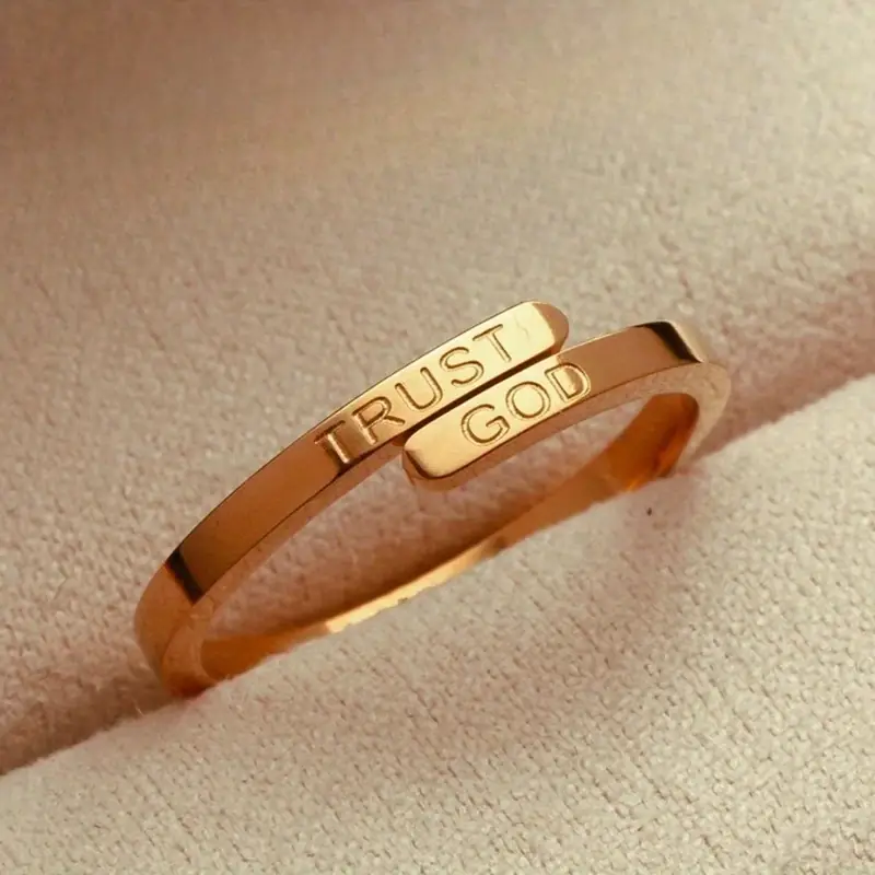 Δαχτυλίδι «Trust God», χρυσό
